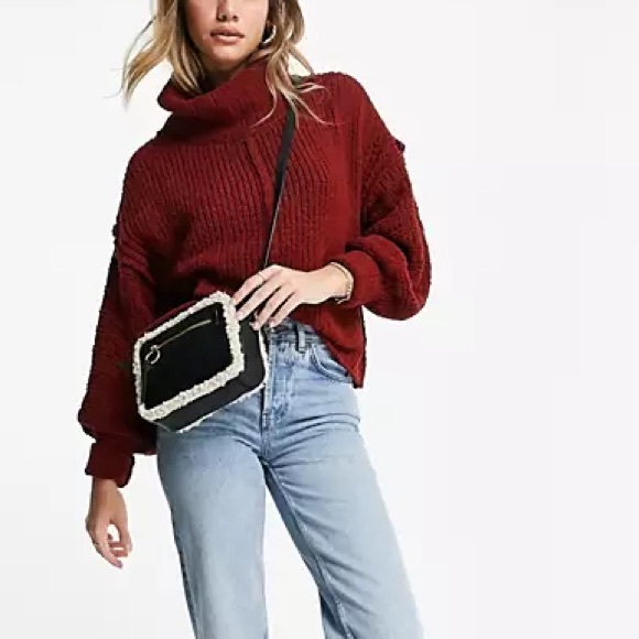 FREE PEOPLE BE YOURS KNITTED COWL SWEATER NWT ♥️ - Picture 2 of 10